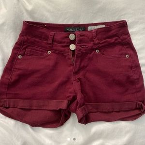 aeropostale high waisted cute maroon shorts!